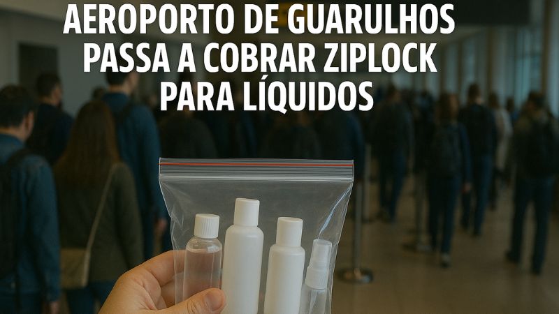 Nova Exigência: Aeroporto de Guarulhos passa a cobrar ziplock para líquidos